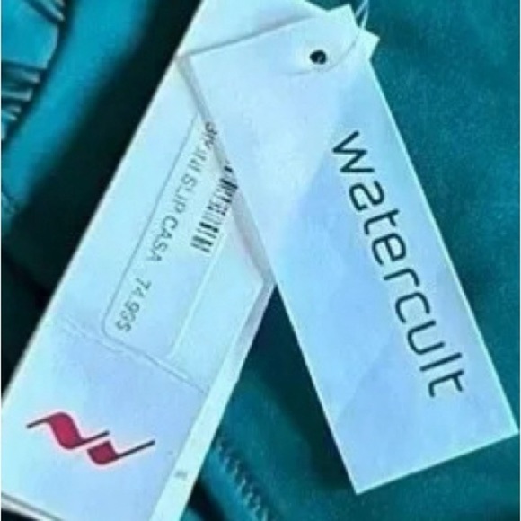 Watercult  NWT Swim bottom, size 8 ,Turquoise bathing bottom,shirring,resortwear - Picture 2 of 8